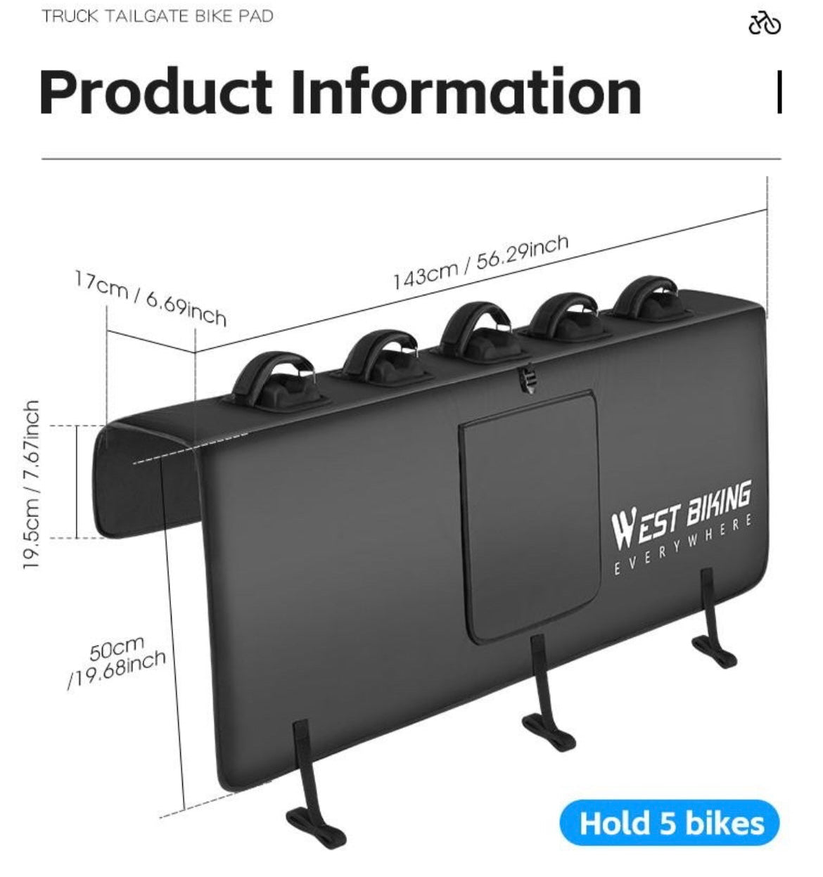 West Biking Tailgate Bike Pad